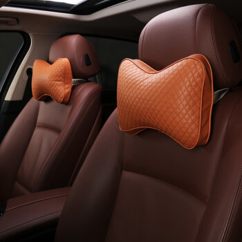 爵寧 汽車頭枕護(hù)頸枕 真皮車用靠枕車用頸枕靠枕骨頭枕 四季座椅頭枕 車枕用品汽車用品 好運(yùn)棕 日產(chǎn)瑪馳驪威騏達(dá)軒逸